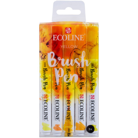 Ecoline Brush Pen Set - Yellow Colours (Pack of 5)