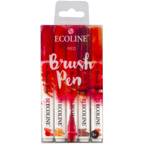 Ecoline Brush Pen Set - Red Colours (Pack of 5)