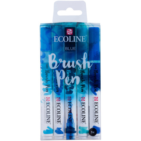 Ecoline Brush Pen Set - Blue Colours (Pack of 5)