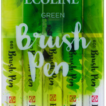 Ecoline Brush Pen Set - Green Colours (Pack of 5)