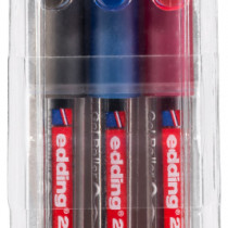 Edding 2185 Gel Rollerball Pens - Assorted Colours (Wallet of 3)