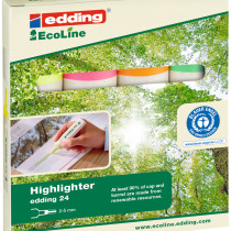 Edding 24 EcoLine Highlighters - Assorted Colours (Pack of 4)