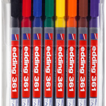 Edding 361 Whiteboard Markers - Assorted Colours (Wallet of 8)