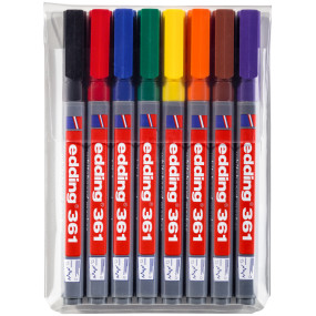 Edding 361 Whiteboard Markers - Assorted Colours (Wallet of 8)