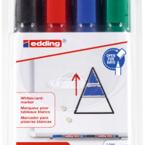 Edding 363 Whiteboard Markers - Assorted Colours (Wallet of 4)