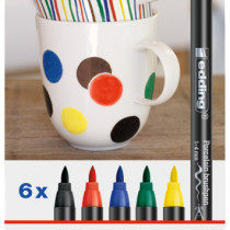 Edding 4200 Porcelain Brush Pens - Assorted Family Colours (Blister of 6)
