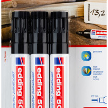 Edding 500 Permanent Markers - Black (Pack of 3)