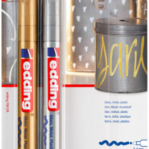 Edding 750 Gloss Paint Markers - Gold & Silver (Blister of 2)
