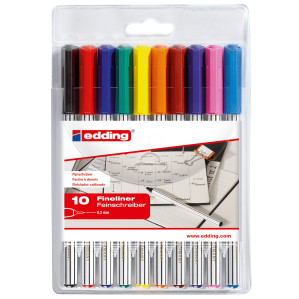 Edding 89 Office Liners - Assorted Colours (Wallet of 10)