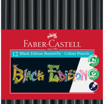 Faber-Castell Black Edition Colouring Pencils - Assorted Colours (Pack of 12)