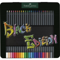 Faber-Castell Black Edition Colour Pencils - Tin of 24