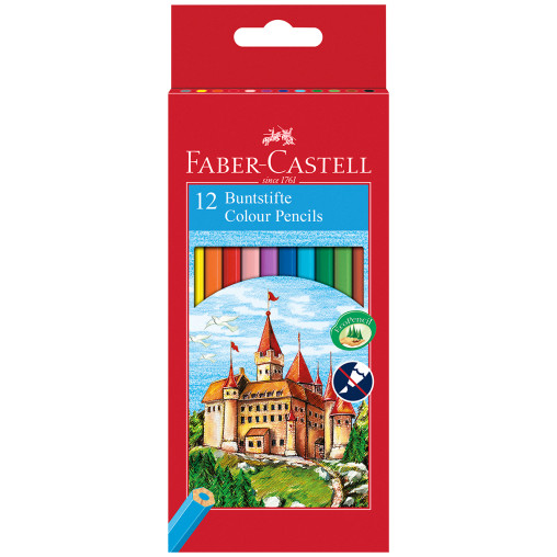 Faber-Castell Classic Colouring Pencils - Assorted Colours (Pack of 12)