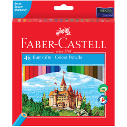 Faber-Castell Classic Colouring Pencils - Assorted Colours (Pack of 48)