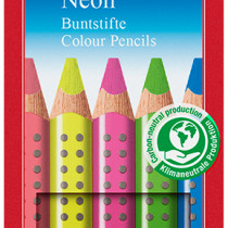 Faber-Castell Jumbo Grip Colouring Pencils - Assorted Neon Colours (Pack of 5)