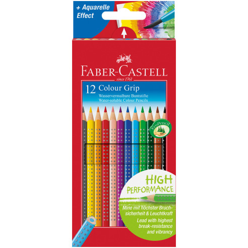 Faber-Castell Colour Grip Pencils - Assorted Colours (Pack of 12)