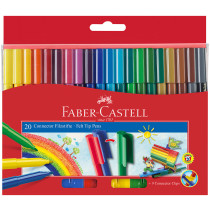 Faber-Castell Connector Fibre Tip Pens - Assorted Colours (Pack of 20)