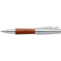 Faber-Castell e-motion Rollerball Pen - Brown Wood and Chrome