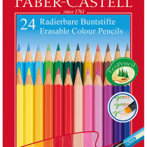 Faber-Castell Erasable Colouring Pencils - Assorted Colours (Pack of 24)