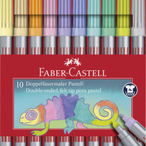 Faber-Castell Double Fibre-Tip Pen Set - Pastel (Pack of 10)