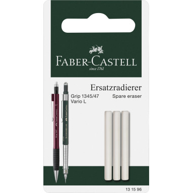 Faber-Castell Grip 1345/1347 Spare Eraser - Blister of 3