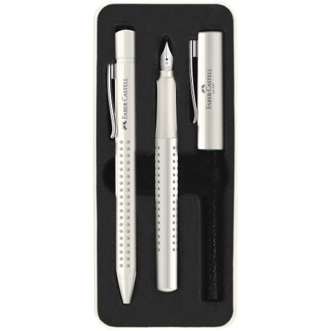 Faber-Castell Grip 2010 Fountain Pen & Ballpoint Pen Set - Coconut Milk