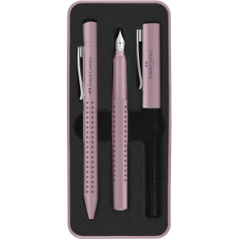 Faber-Castell Grip 2010 Fountain Pen & Ballpoint Pen Set - Rose Shadow