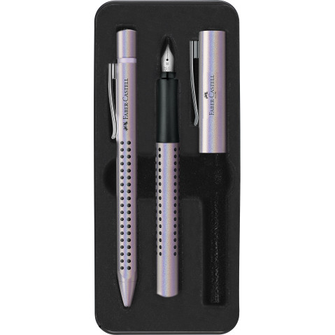 Faber-Castell Grip Glam Edition Fountain Pen & Ballpoint Pen Set - Pearl