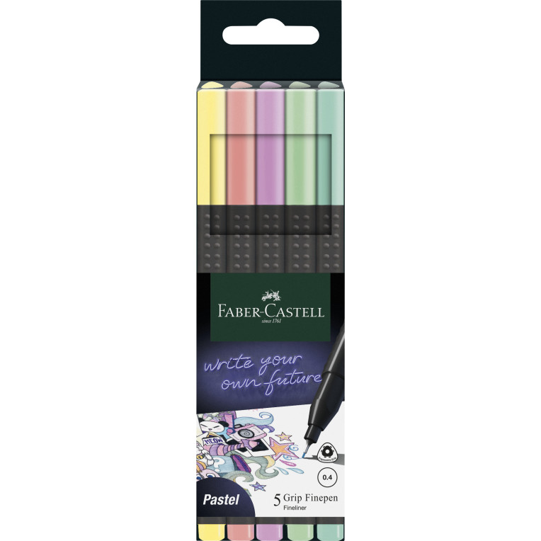 Faber-Castell Grip Finepen - Pastel (Pack of 5)