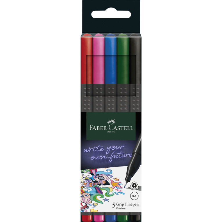 Faber-Castell Grip Finepen - Basic (Pack of 5)