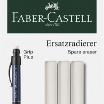 Faber-Castell Grip Plus Spare Eraser - Blister of 3