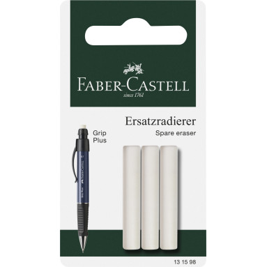 Faber-Castell Grip Plus Spare Eraser - Blister of 3