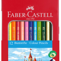 Faber-Castell Hexagonal Colouring Pencils - Assorted Colours (Tin of 12)