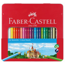 Faber-Castell Hexagonal Colouring Pencils - Assorted Colours (Tin of 24)