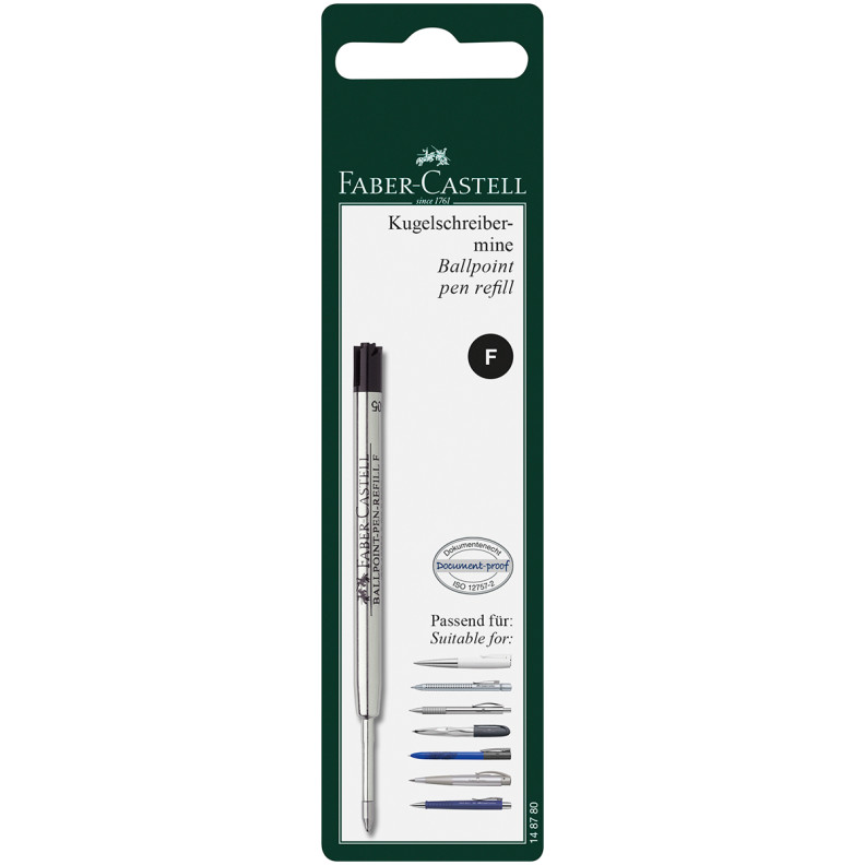 Faber-Castell Ballpoint Refill - Fine - Black (Blister Pack)