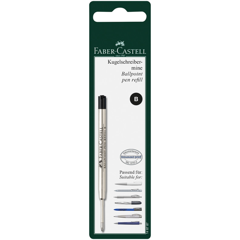 Faber-Castell Ballpoint Refill - Broad - Black (Blister Pack)