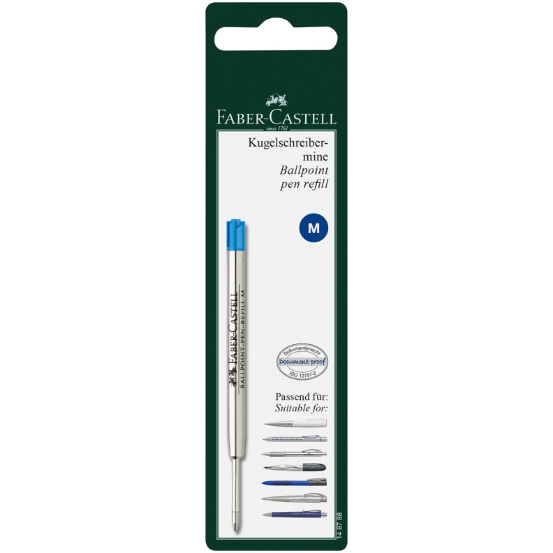 Faber-Castell Ballpoint Refill - Medium - Blue (Blister Pack)