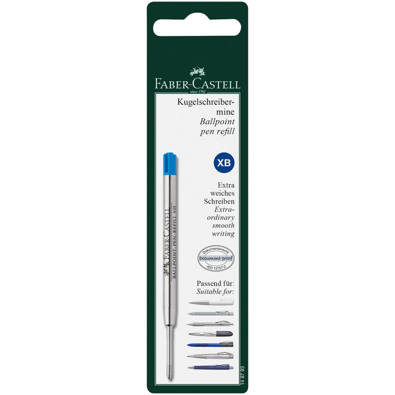 Faber-Castell Ballpoint Refill - Extra Broad - Blue (Blister Pack)