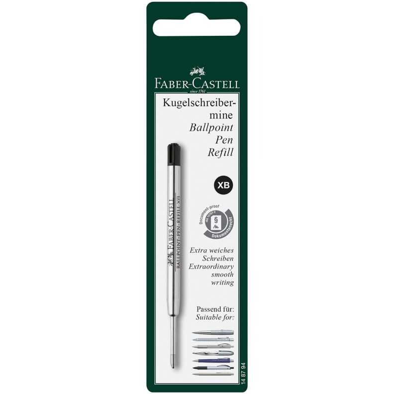 Faber-Castell Ballpoint Refill - Extra Broad - Black (Blister Pack)