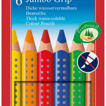Faber-Castell Jumbo Grip Colouring Pencils - Assorted Colours (Pack of 6)