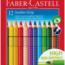 Faber-Castell Jumbo Grip Colouring Pencils - Assorted Colours (Pack of 12)