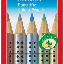 Faber-Castell Jumbo Grip Colouring Pencils - Assorted Metallic Colours (Pack of 5)