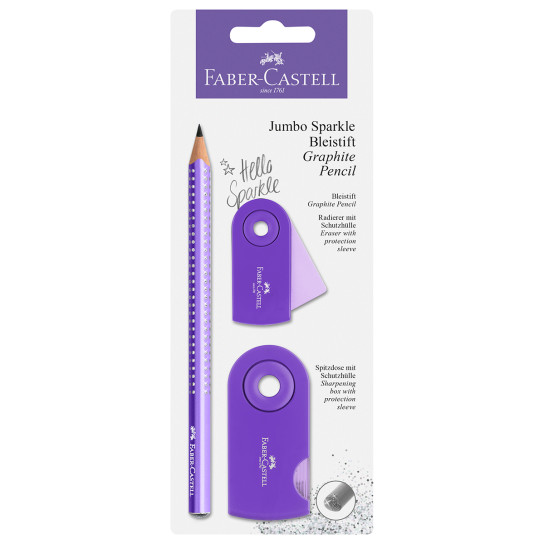 Faber-Castell Jumbo Sparkle Graphite Pencil Set - Purple