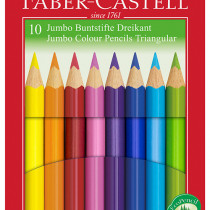 Faber-Castell Junior Triangular Colouring Pencils - Assorted Colours (Pack of 10)