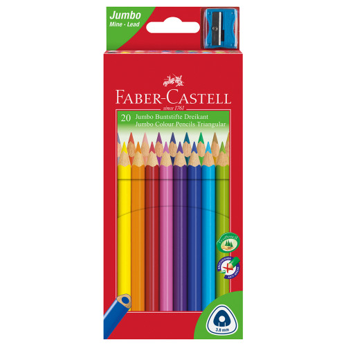 Faber-Castell Junior Triangular Colouring Pencils - Assorted Colours (Pack of 20)