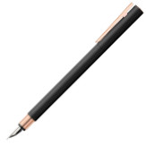 Faber-Castell Neo Slim Fountain Pen - Matte Black Rose Gold Trim