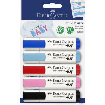 Faber-Castell Textile Marker - Baby Colours (Pack of 5)