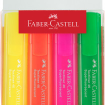 Faber-Castell Textliner 46 Highlighter - Assorted Colours (Wallet of 4)