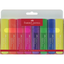 Faber-Castell Textliner 46 Highlighter - Super Flourescent (Wallet of 8)