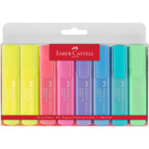 Faber-Castell Textliner 46 Pastel Highlighter - Assorted Pastel Colours (Wallet of 8)