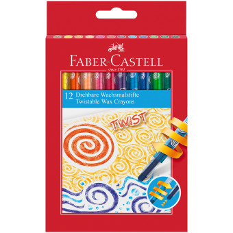 Faber-Castell Jumbo Twist Colouring Crayons - Assorted Colours (Pack of 12)